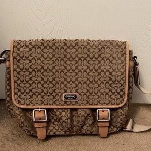 COACH Tan Messenger Tote